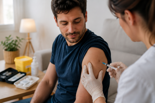 infirmière injection sous-cutanée